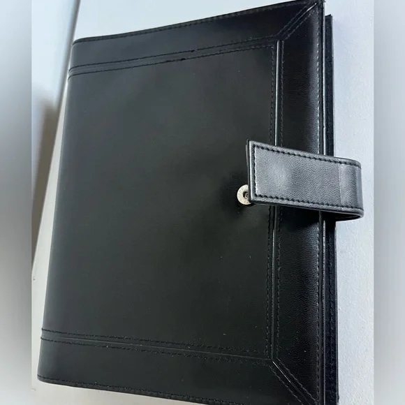 Vintage Day-Timer Black Leather 7-Ring Planner Organizer Binder Snap Like New - Picture 11 of 14